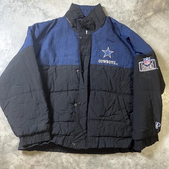 Vintage Pro Player Dallas Cowboys NFL Puffer Jacket Men's XL - Picture 1 of 4